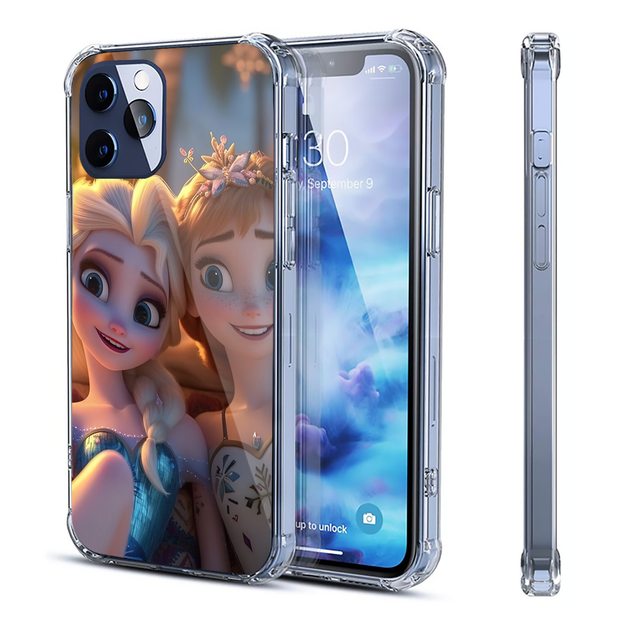 （画像用） アナと雪の女王 アンナ エルサ Frozen Anna Elsa 【iPhone 12シリーズ対応】透明スマホケース（クリアソフトケース）